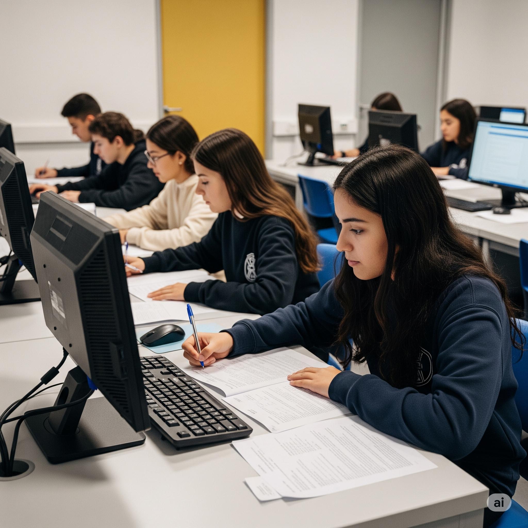 Ujian Berbasis Komputer: Wajah Serius Para Siswa di Ruang Laboratorium.